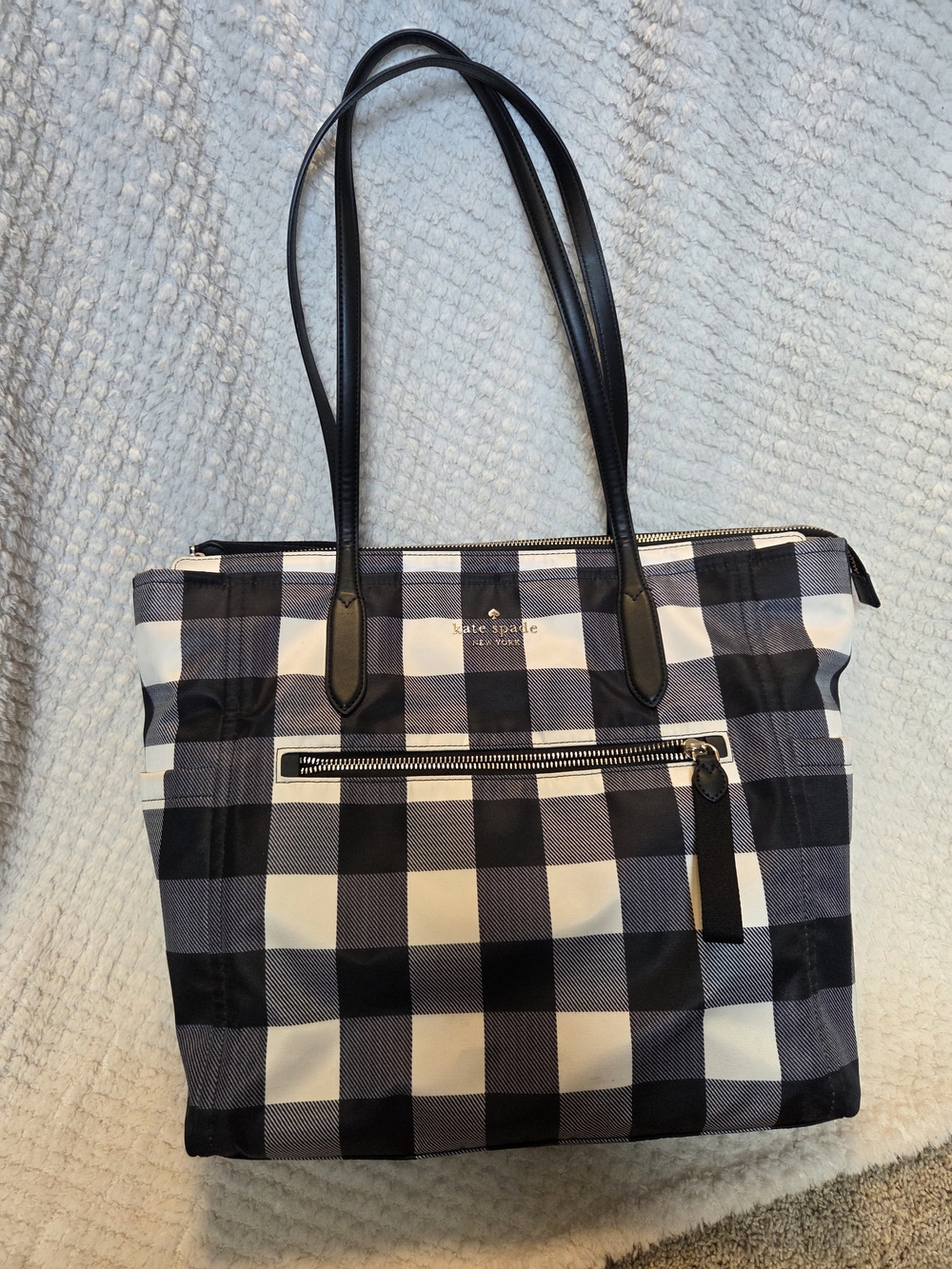 Kate Spade Black & White Gingham Tote Bag